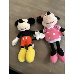 Disney Mickey Mouse And Mini Mouse 9 Inch Plush